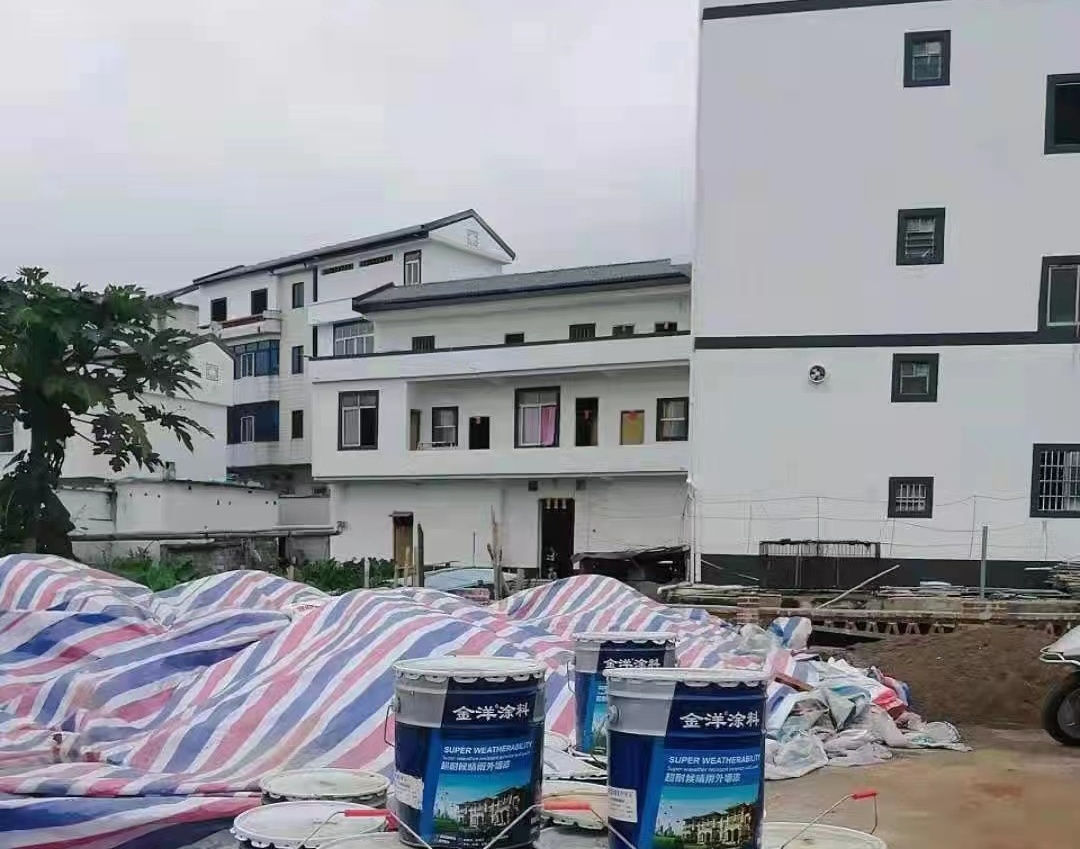 廣西兩高沿線鄉(xiāng)村風(fēng)貌改建工程平南縣項(xiàng)目選用金洋水性平涂